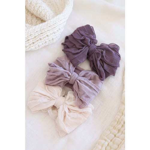 Large Ruffle Knit Bow | Purples