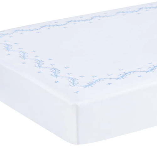 Embroidered Crib Sheet in Sky | Over The Moon