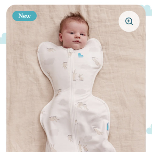 Swaddle Up™ 1.0 TOG Cotton White Cloud Bunnies