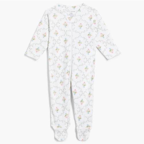The Footie Pajama - Pastel Trellis