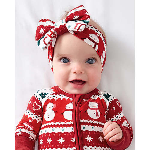 Festive Fair Isle Luxe Bow Headband - Little Sleepies