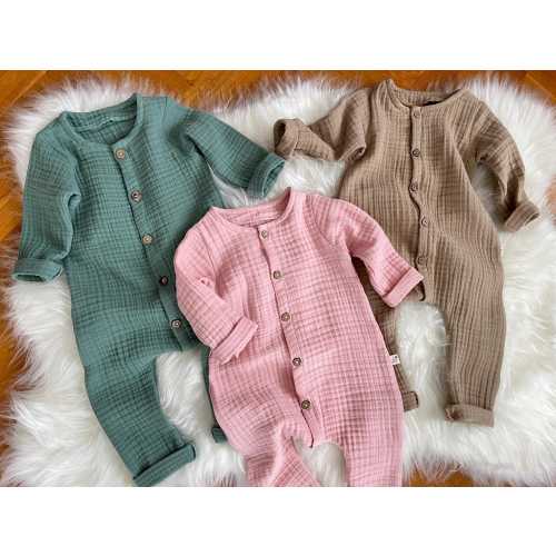 Boho baby romper. color: cappuccino. Size: 0-3 months