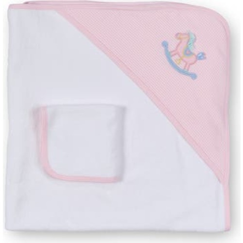 Stripe Knit Towel Set With Rocking Horse