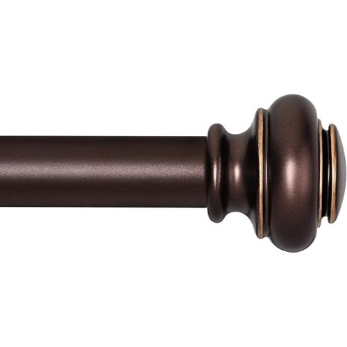 Heavy Duty Curtain Rods for Windows 48 to 84 Inches, Bronze Curtain Rods with Classic Finials for Bedroom, Living Room, Patio, Kitchen