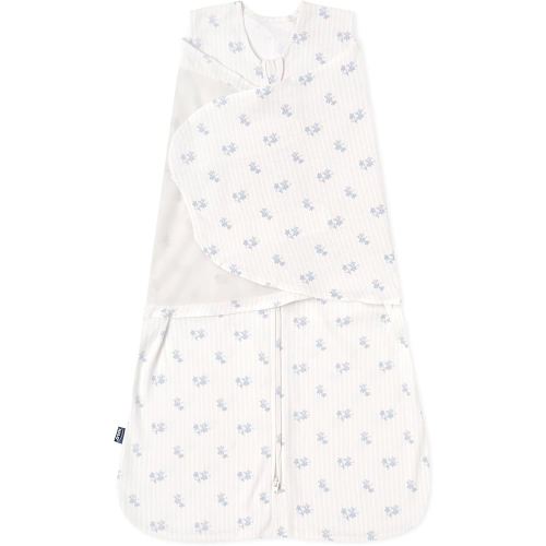 HALO 100% Cotton Sleepsack Swaddle, 3-Way Adjustable Wearable Blanket, TOG 1.5, Floral Vintage Stripe, Small, 3-6 Months