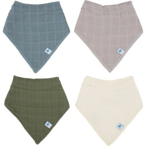4-Pack Fleece & Cotton Muslin Bandana Bib