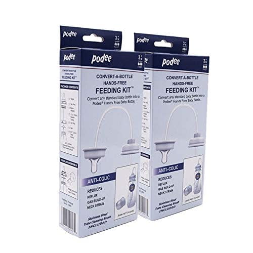 Hands-Free Baby Bottle - Convert A Bottle Baby Bottle Self Feeding Kit (2-Pack)
