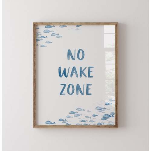 No Wake Zone Watercolor Print for Ocean Nursery – Moon Rock Prints