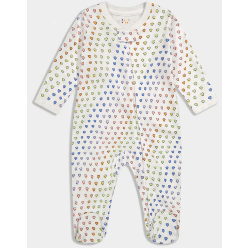Roller Rabbit Infant Zipper Footie in Disco Hearts (3-6M)