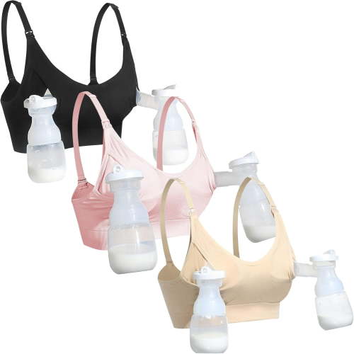 Nursing Bra Support Pumping Bra Hands Free All in One Maternity Bra Comfortable Breast No Pad Pumps Bra