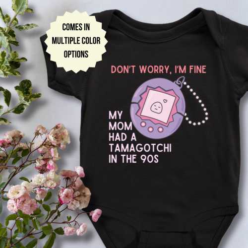 Tamagotchi Baby Onesie: Funny 90s Nostalgia Romper