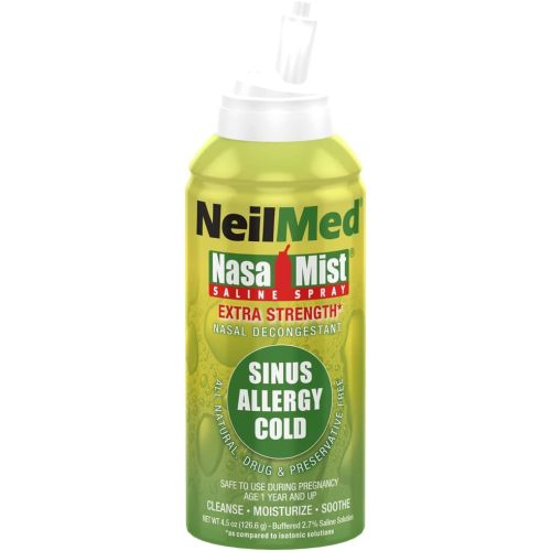 NeilMed NasaMist Hypertonic Extra Strength Saline Spray,Green 4.5 fl oz (Pack of 1)