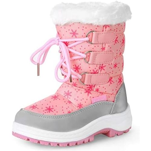 Apakowa Kids Girls Insulated Fur Winter Warm Snow Boots (Toddler/Little Kid)