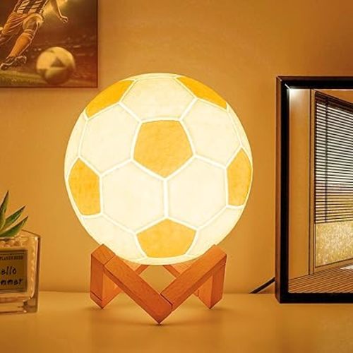 Soccer Night Light Ball Lamp for Kids Room with Remote Control 16 Colors Changing Sport Fan Room Decoration Graduation Gifts for Dad Boys Toys,Girls,Soccer Lover (D: 4.7 inches)