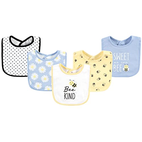Hudson Baby Unisex Baby Cotton Bibs, Bee Kind, One Size