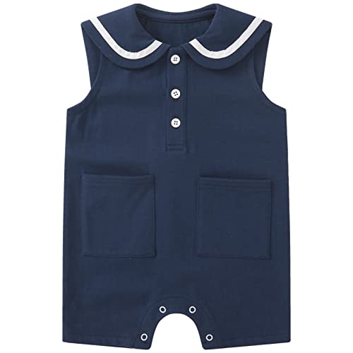 pureborn Baby Boys Girls Nautical Romper One-Piece Beach Outfit Summer Clothes 0-24 Months