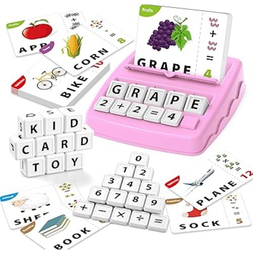 Yolscue Montessori Matching Letter Games,Educational Toys for 3-8 Year Olds Boys Girls,Alphabet Learning Toys for Kids Ages 3-8 Years,Birthday Party Gifts for 3-8 Year Olds Boys Girls(Pink)