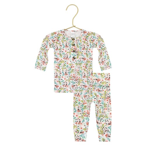 Print Henley & Pants Set