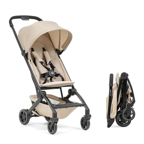 Joolz Dot Ultra Lightweight Travel Stroller for Toddler – Compact & Airplane Stroller (only 12.2lbs) -One-Handed Folding Design - UPF 50+ Canopy - Reclining Seat (Dune Beige)