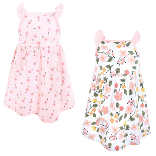 Hudson Baby Infant Girls Cotton Dresses, Fun Floral, 3-6 Months