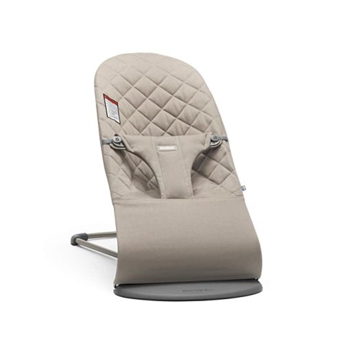 BabyBjörn Bouncer Bliss, Sand Gray, Cotton | 2-in-1 Adjustable Baby Bouncer Seat and Toddler Chair, Newborn to Toddler (8-29 lbs), 4 positions, Lightweight & Portable