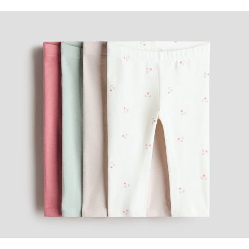 4-PACK COTTON JERSEY LEGGINGS