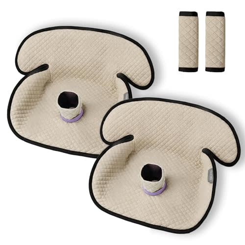 TinlyFinly Baby Potty Training Car Seat Protector Cover, 2 Pack, Beige | Washable & Waterproof & Leakproof, Carseat Piddle Pad for Baby Infant Toddler, Prevents Pee