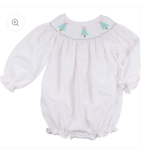 Pink Dot Corduroy Smocked Christmas Tree Bubble – Cecil & Lou
