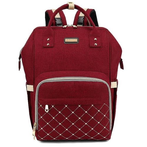 Diaper Bag Backpack, Diaper Bags for Baby Girls Boys, Baby Bags for Moms Dads, Nappy Changing Bag with Insulated Pockets,Multi-functional Waterproof Backpack with Stroller straps-Red