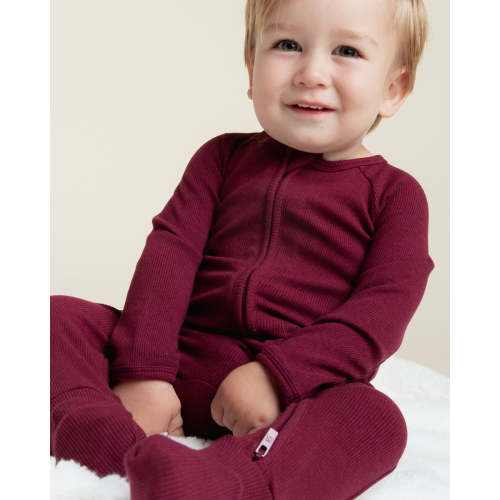 Berry Cozy Ribbed Convertible Romper