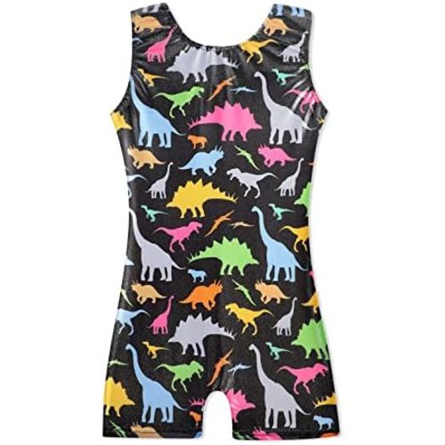 HOZIY Gymnastics Leotards with Shorts for Girls Toddlers Kids Biketard Tumbling Outfits Sparkle Unicorn Leopard Galaxy