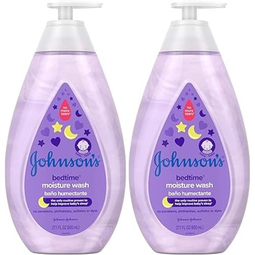 Johnson's Tear-Free Bedtime Baby Moisture Wash with Soothing NaturalCalm Aromas, 27.1 fl. oz (Pack of 2)