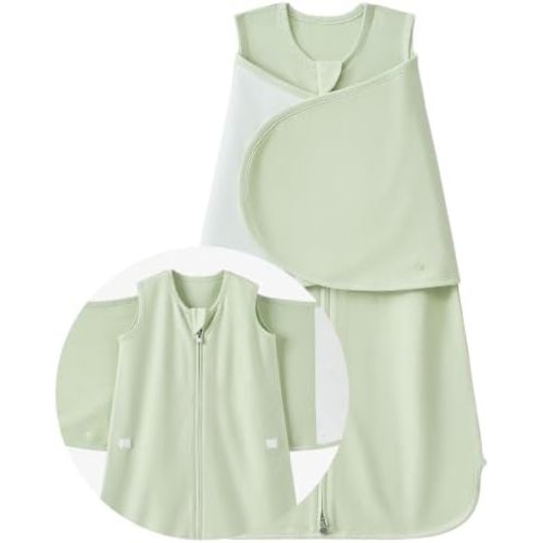 Newborn Sleep Sack Baby Swaddle 0-6 Months, Houdini Proof 1.0 TOG Zipper Wearable Blanket, Warm Nursery Swaddle for Boy Girl