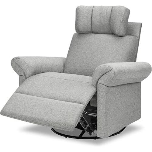 DaVinci Suzy Recliner Glider w/ 360° Swivel, Manual, Frost Grey