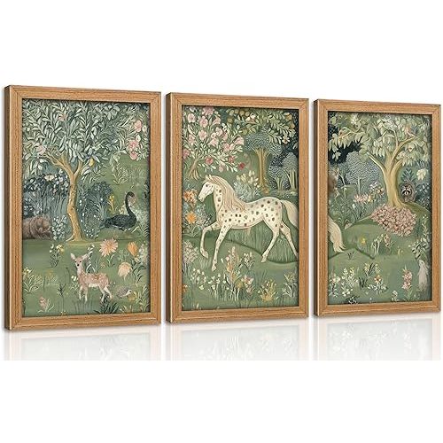 Framed Vintage Woodland Animal Nursery