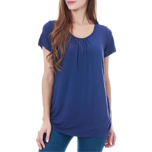 Maternity Clothes for Women Short Sleeve Nursing Tops Ruched Nursing Shirts