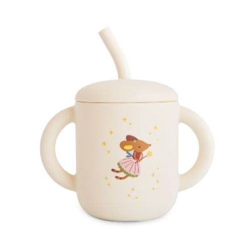 Silicone Training Cup + Straw Fairy Mice One Size