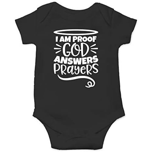 CBTwear I am Proof God Answers Prayers Baby Bodysuit Funny Infant Outfit Cute Unisex Comfy Romper