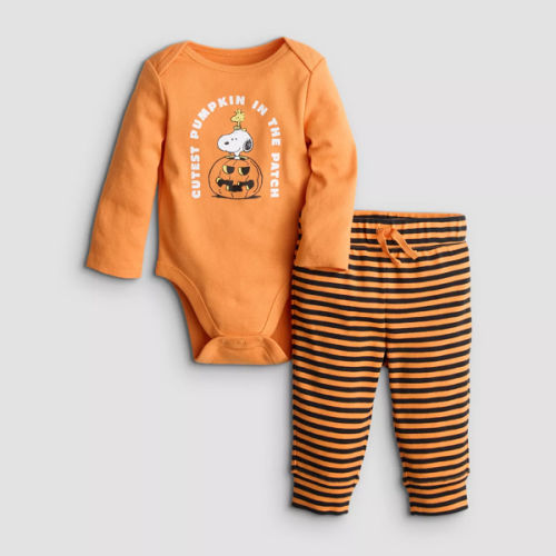 Baby Jumping Beans® 2-Piece Long Sleeve Snoopy Halloween Bodysuit & Pants Set
