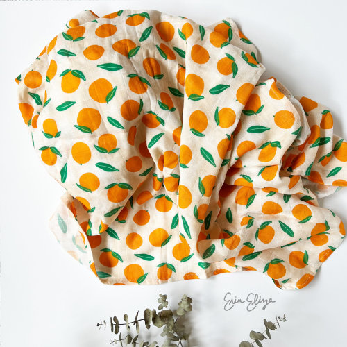 Clementine Swaddle Blanket Set: Citrus Baby, Gender Neutral