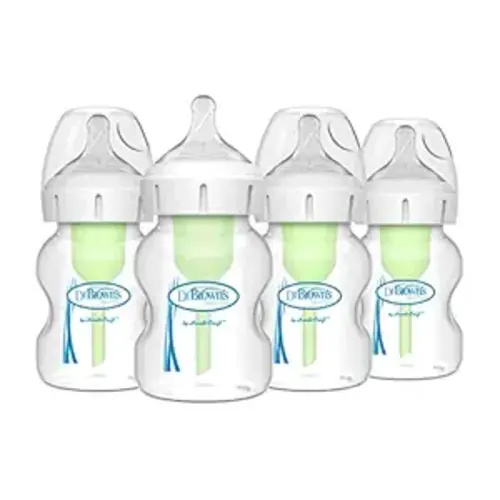 Dr. Brown's Natural Flow Anti-Colic Options+ Wide-Neck Baby Bottles 5 oz 4 Pack