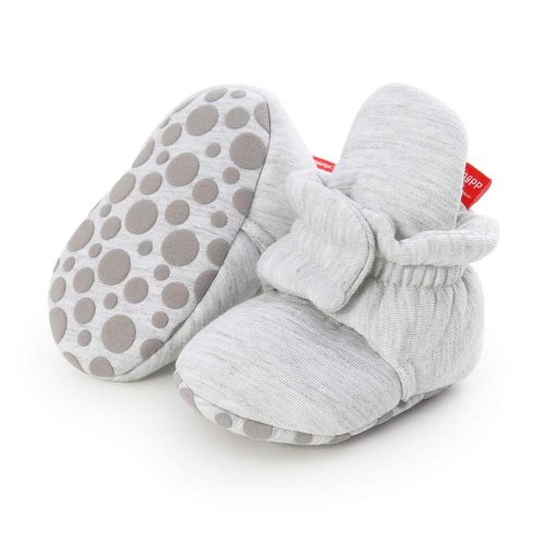 Infant Baby Boys Girls Cozy Fleece Booties Stay on Slippers Non Slip Soft Gripper Sock Shoes Toddler First Walker Newborn Crib Birthday Shower Gift