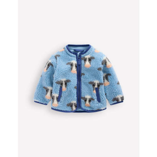 Cosy Borg Jacket-Glacier Blue Cows | Boden USA