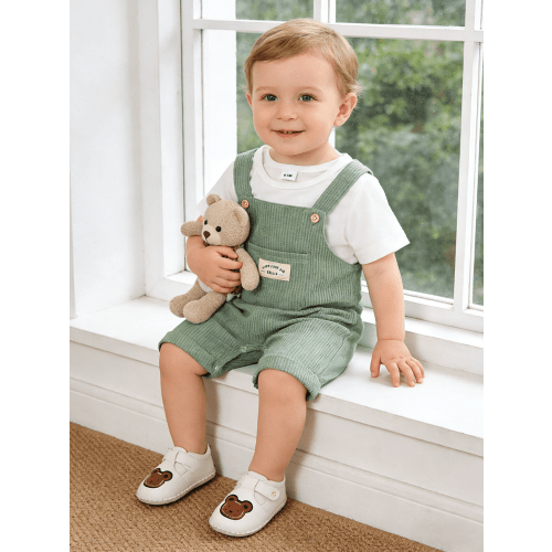 CARETOO Baby Boys Clothes Unisex Rompers For Baby Girls Unisex Baby Clothes 2pcs Infant Summer Overalls Outfit 6 Months-3T Jumpsuit Set