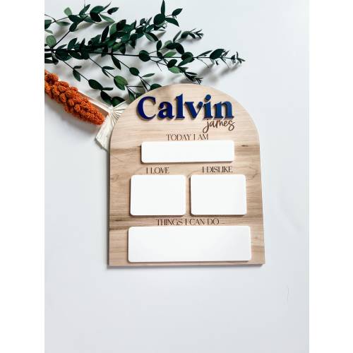 Personalized Monthly Milestone Board | Dry Erase Milestone Board | Baby Shower Gift | Baby Photo Prop  | Nursery Decor | Baby Keepsake