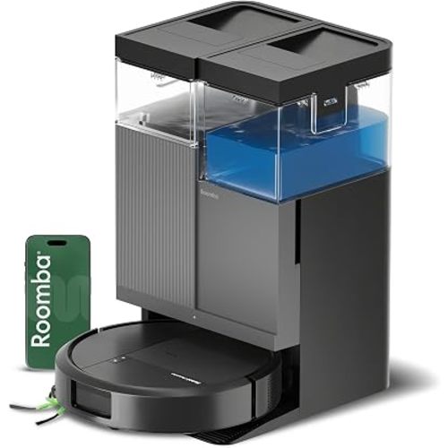 iRobot Roomba Plus 415 Robot Vacuum & Mop Combo, 20,000Pa Suction, 90 Days Self-Emptying, Multifunction Dock, Self-Cleaning & Hot Dry, Smart Obstacle Avoidance, Lifting Spinning Mops, Ideal for Pets
