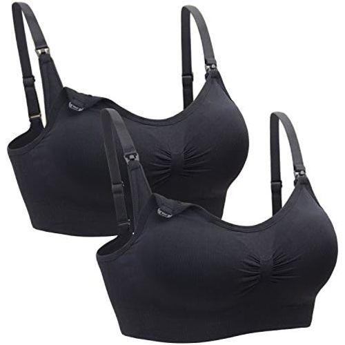 Suekaphin 2PACK Nursing Maternity Bra for Pregnancy Women Breastfeeding Comfortable Sleeping with Extenders