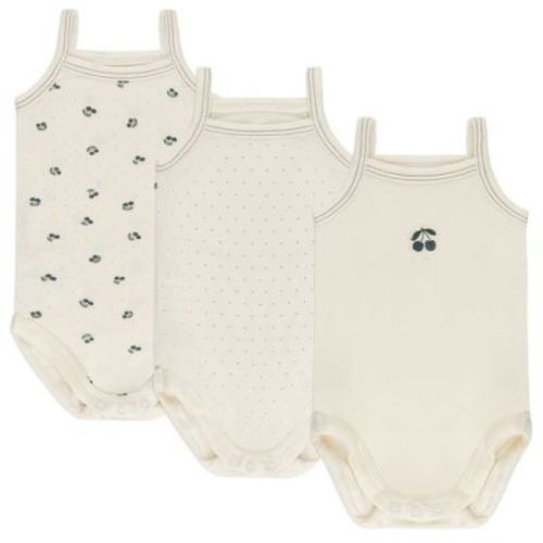 Aurora Classics - Cherry Print Spaghetti Strap Modal Undershirts / Bodysuits - 3 Pack
