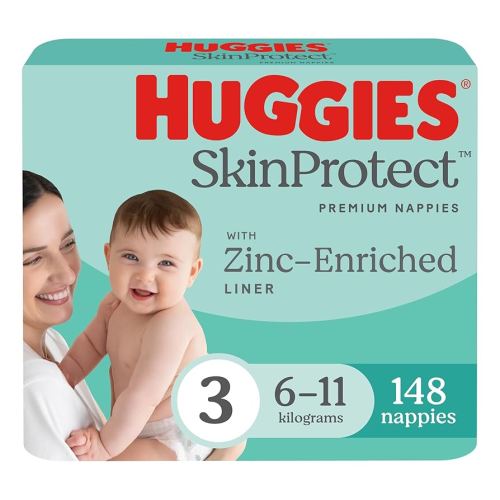 Huggies Skin Protect Nappies Size 3 (6-11 kg) 148 Count - Packaging May Vary