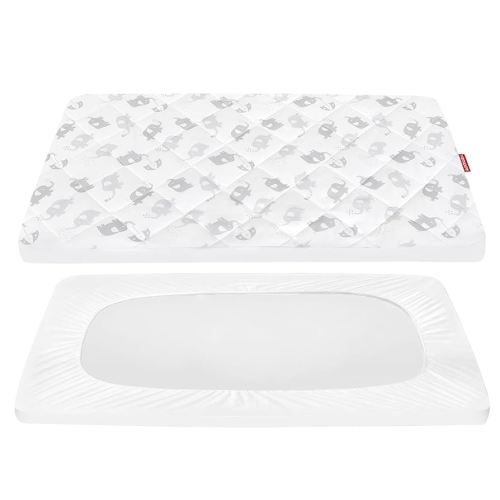 Pack and Play Sheets Fitted, Breathable Thick Playard Lovely Print Cover 39"×27"×5" Compatible with Graco Pack n Play, Elephant